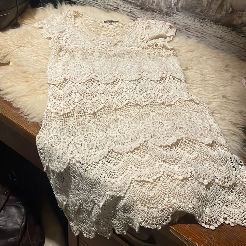 GED London tan crochet dress